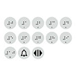 Тактильные наклейки для кнопок лифта с 0 по 10 этаж (набор), ДС95 (пленка, 20х20 мм, желтый)
